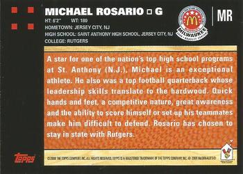2008 Topps McDonald's All-American Game #MR Michael Rosario Back