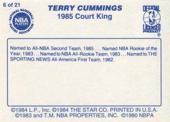 1997 1984-85 Star Court Kings Regular Size (Unlicensed) #6 Terry Cummings Back