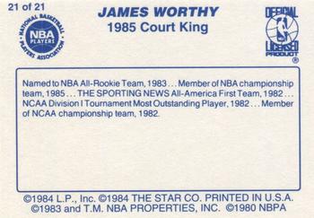 1997 1984-85 Star Court Kings Regular Size (Unlicensed) #21 James Worthy Back