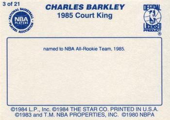 1997 1984-85 Star Court Kings Regular Size (Unlicensed) #3 Charles Barkley Back