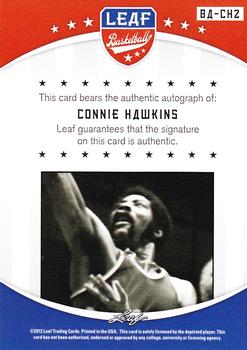 2012-13 Leaf Retail - Base Autographs #BA-CH2 Connie Hawkins Back