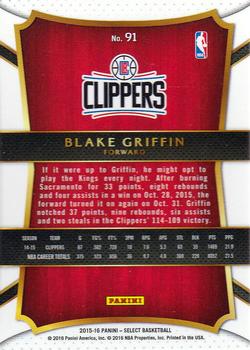 2015-16 Panini Select #91 Blake Griffin Back