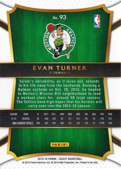 2015-16 Panini Select #93 Evan Turner Back