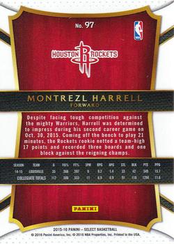 2015-16 Panini Select #97 Montrezl Harrell Back