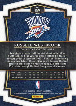 2015-16 Panini Select #159 Russell Westbrook Back