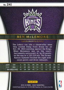 2015-16 Panini Select #241 Ben McLemore Back