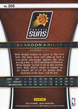 2015-16 Panini Select #265 Brandon Knight Back