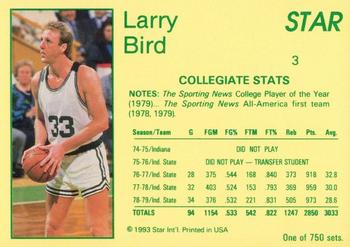1993 Star Platinum #3 Larry Bird Back