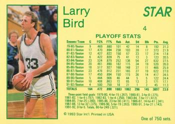 1993 Star Platinum #4 Larry Bird Back
