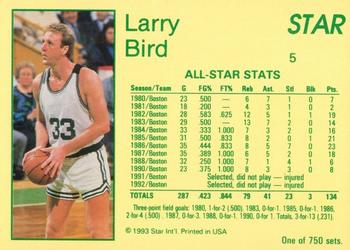 1993 Star Platinum #5 Larry Bird Back