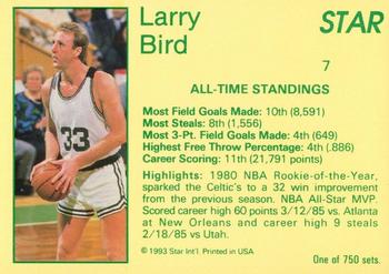 1993 Star Platinum #7 Larry Bird Back