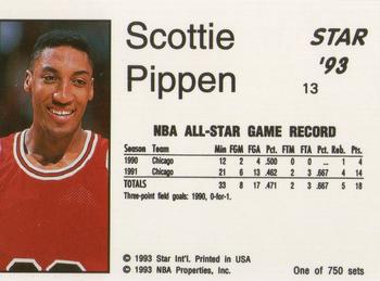 1993 Star Platinum #13 Scottie Pippen Back