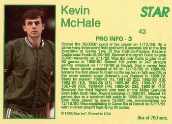 1993 Star Platinum #43 Kevin McHale Back
