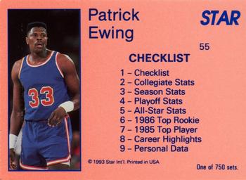 1993 Star Platinum #55 Patrick Ewing Back