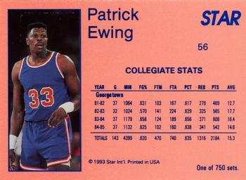 1993 Star Platinum #56 Patrick Ewing Back