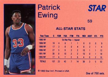 1993 Star Platinum #59 Patrick Ewing Back