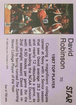 1993 Star Platinum #70 David Robinson Back