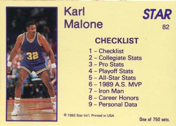 1993 Star Platinum #82 Karl Malone Back