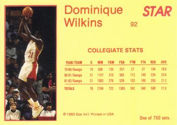 1993 Star Platinum #92 Dominique Wilkins Back