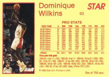 1993 Star Platinum #93 Dominique Wilkins Back
