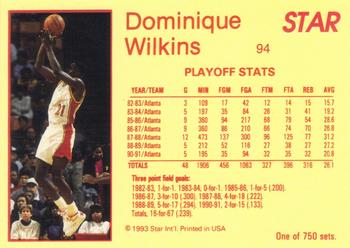 1993 Star Platinum #94 Dominique Wilkins Back