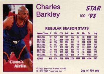 1993 Star Platinum #100 Charles Barkley Back