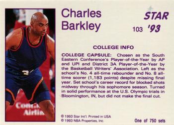 1993 Star Platinum #103 Charles Barkley Back