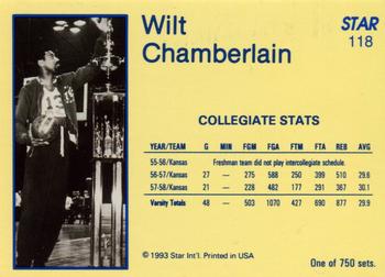 1993 Star Platinum #118 Wilt Chamberlain Back