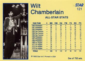 1993 Star Platinum #121 Wilt Chamberlain Back