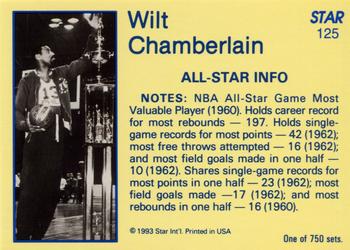 1993 Star Platinum #125 Wilt Chamberlain Back