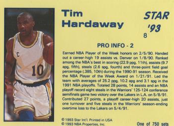 1992-93 Star Court Kings #8 Tim Hardaway Back