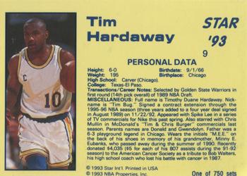 1992-93 Star Court Kings #9 Tim Hardaway Back