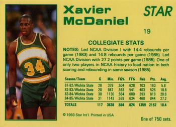 1992-93 Star Court Kings #19 Xavier McDaniel Back