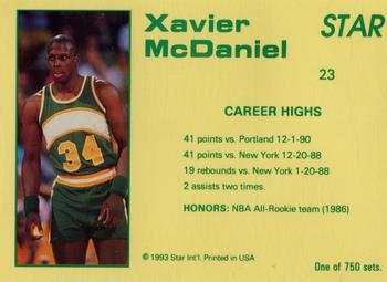 1992-93 Star Court Kings #23 Xavier McDaniel Back