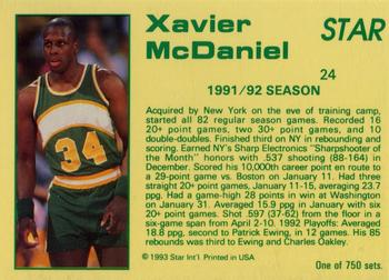 1992-93 Star Court Kings #24 Xavier McDaniel Back