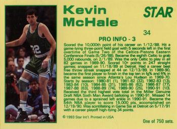 1992-93 Star Court Kings #34 Kevin McHale Back