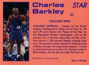 1992-93 Star Court Kings #40 Charles Barkley Back