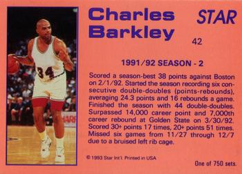1992-93 Star Court Kings #42 Charles Barkley Back