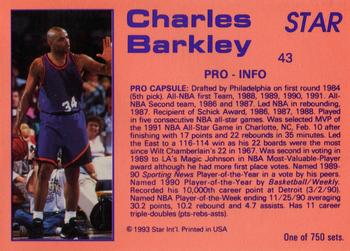 1992-93 Star Court Kings #43 Charles Barkley Back
