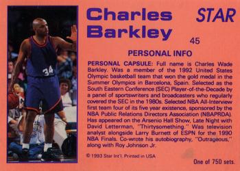 1992-93 Star Court Kings #45 Charles Barkley Back