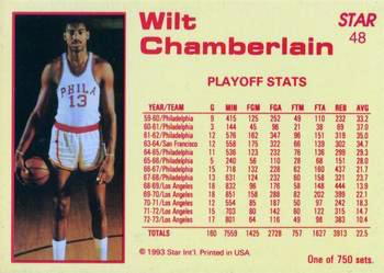 1992-93 Star Court Kings #48 Wilt Chamberlain Back