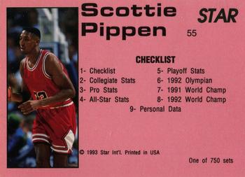 1992-93 Star Court Kings #55 Scottie Pippen Back