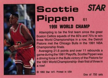 1992-93 Star Court Kings #61 Scottie Pippen Back