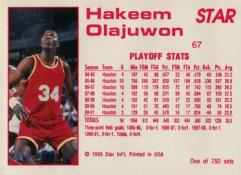 1992-93 Star Court Kings #67 Hakeem Olajuwon Back