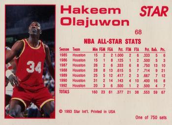 1992-93 Star Court Kings #68 Hakeem Olajuwon Back