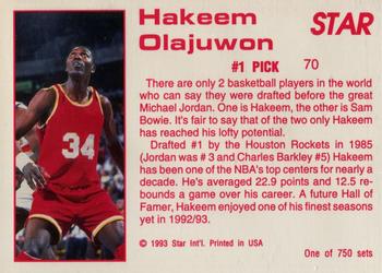 1992-93 Star Court Kings #70 Hakeem Olajuwon Back