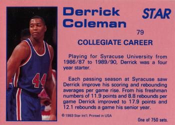 1992-93 Star Court Kings #79 Derrick Coleman Back