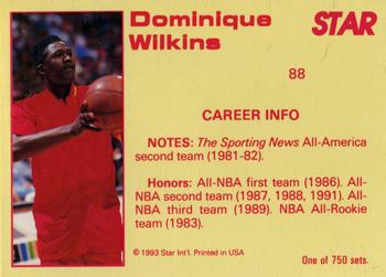 1992-93 Star Court Kings #88 Dominique Wilkins Back