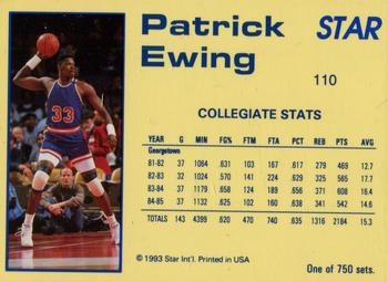 1992-93 Star Court Kings #110 Patrick Ewing Back