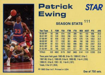 1992-93 Star Court Kings #111 Patrick Ewing Back
